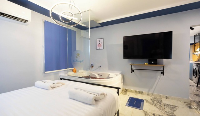 Lovely studio Blue hygienic Jacuzzi Massager 5minto CAirport in Cairo