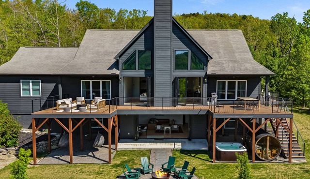 Luxe Modern Group Rental w/Hot Tub, Sauna, & Panoramic Views Near Asheville
