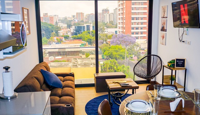Luxurious, overlooking the airport and central.