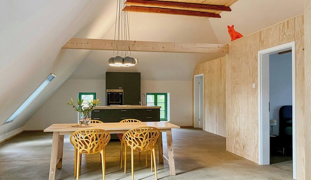 Luxurious loft with a natural swimming pond