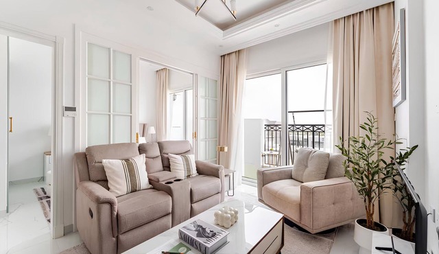 Luxury 1BR Lagoon View Arjan near Miracle Garden by Green Sky Holiday Homes