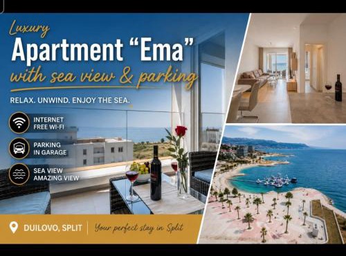 Luxury Apartment "Ema" with sea view & parking