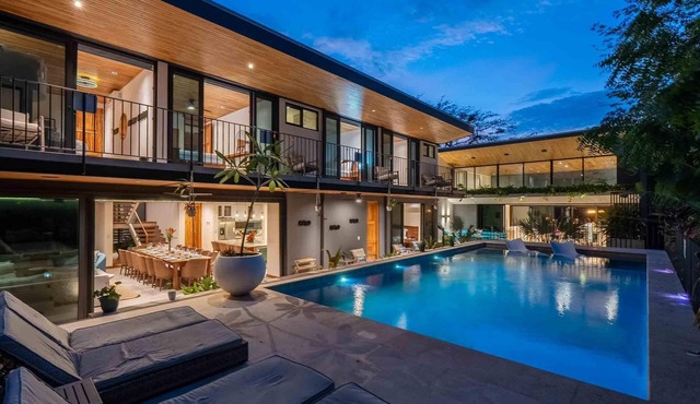 Luxury beachside estate with 2 homes, 10 bedrooms, pool, sleeps 24