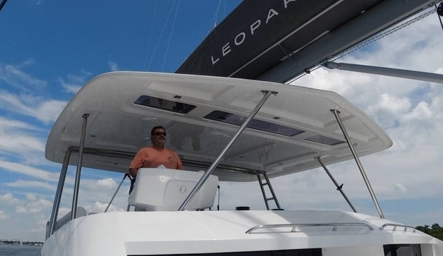 Luxury Catamaran with Four Bedrooms, Fwd and Aft Deck, Private Patio, Swim Lift.