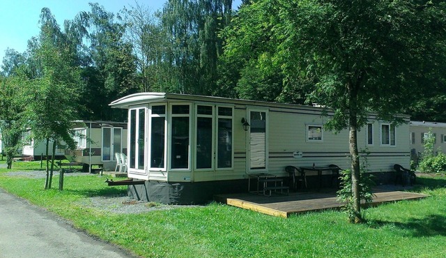 Luxury mobile home at famous Carpodrôme campsite