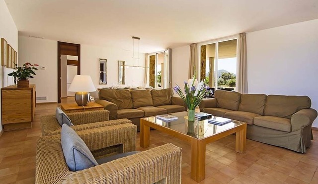 Luxury modern stone clad Villa with swimming pool and mountain views