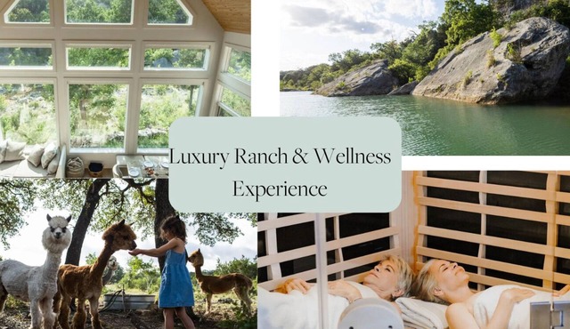 Luxury Ranch & Wellness Experience: animals, creek, and spa