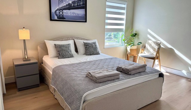 Master bedroom with private bathroom in British Columbia, Canada