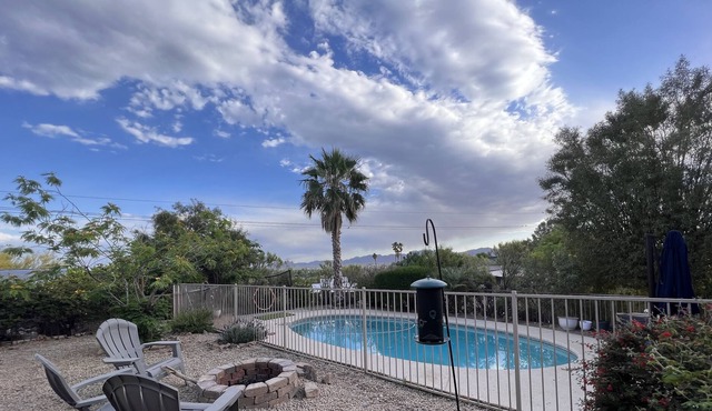 Mediterranean desert oasis -- pool, large patio, 2 indoor living areas!