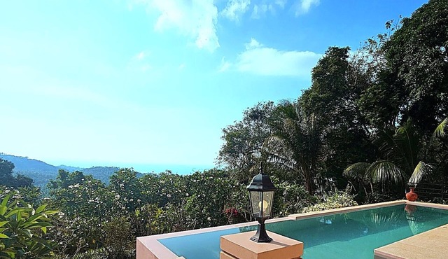 Mediterranean-inspired villa with private pool, stunning sunsets, & ocean views
