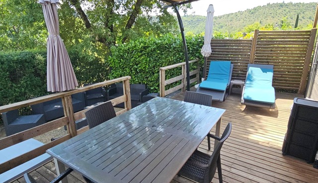 Mobilehome TAOS air-conditioned 4 to 6 persons in South ARDECHE, 4 stars campsite