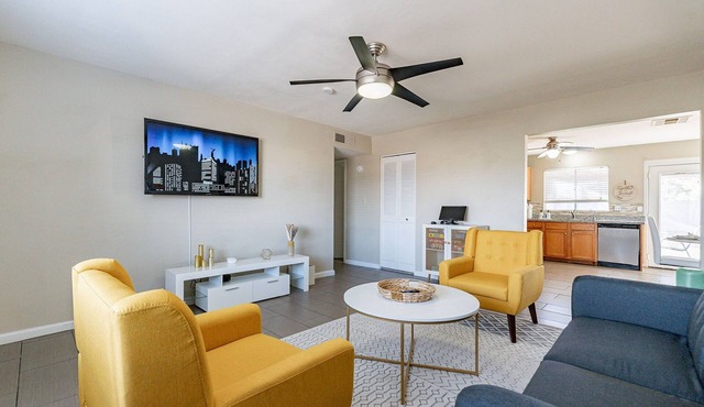Modern 3BD Home in quiet neighborhood with large fenced backyard