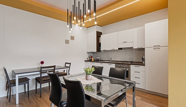 Modern apartment a stone's throw from the lake with private parking