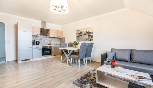 Modern apartment/apartments in a prime location on the market square in the seaside resort Ueckermünde