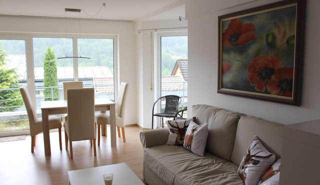 Modern apartment with a sun terrace and a view of the Black Forest