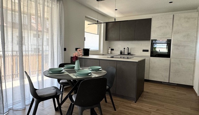 Modern apartment with large balcony. Near city center.