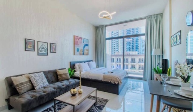 Modern Balcony Studio in Arjan - Near Miracle Garden & Mall of the Emirates