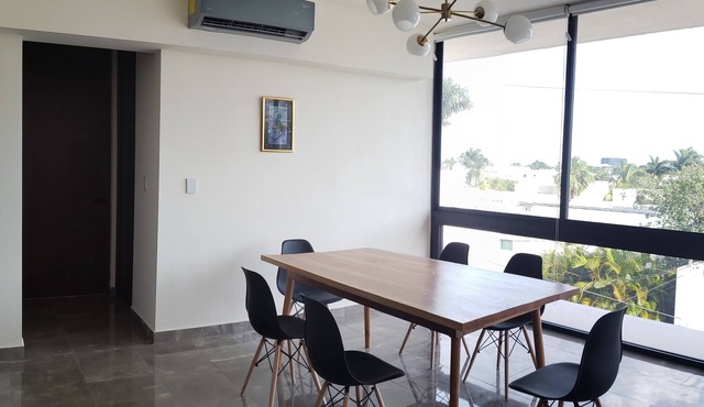 Modern bright and comfortable apartment with a view of the city