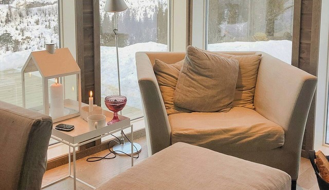 Modern cabin with breathtaking view at Norefjell