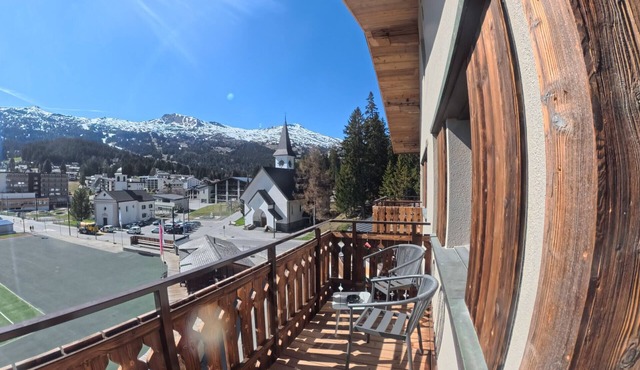 Modern duplex apartment with mountain views