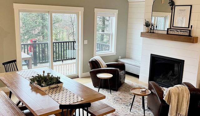 Modern family-friendly home with private beach access on Newfound Lake