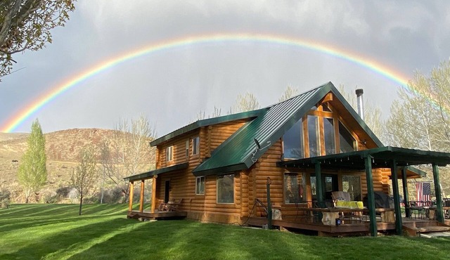 Modern Log Cabin on a historic cattle ranch in Northern Nevada.