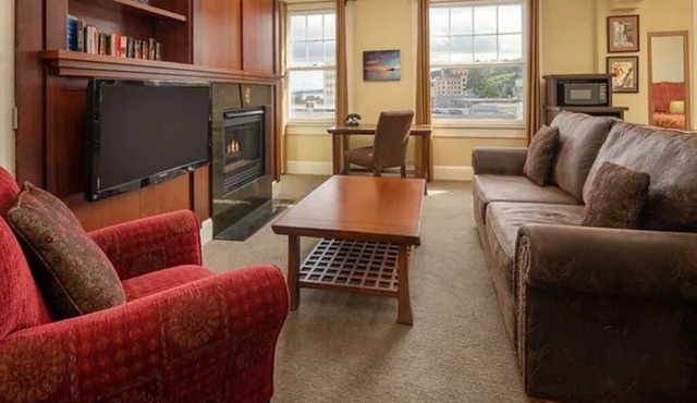 Modern Meets Victorian: Room w/Handcrafted Cabinetry & Heated Tile Floors