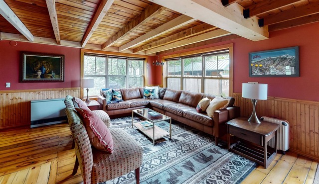 Modern mountain view cottage with full kitchen, W/D, firepit, & fast WiFi