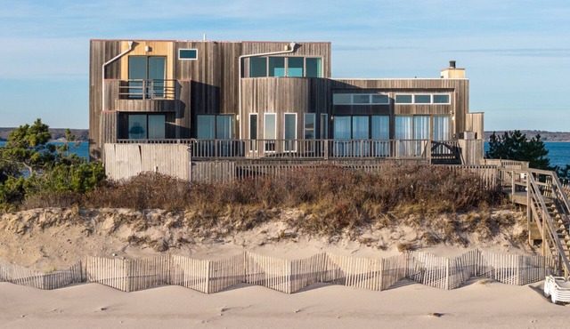 Modern, Oceanfront Hamptons Retreat with Private Pool, Direct Beach Access.