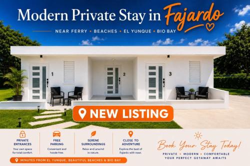 Modern Private Stay in Fajardo, PR - NEAR FERRY - BEACHES - EL YUNQUE - BIO BAY