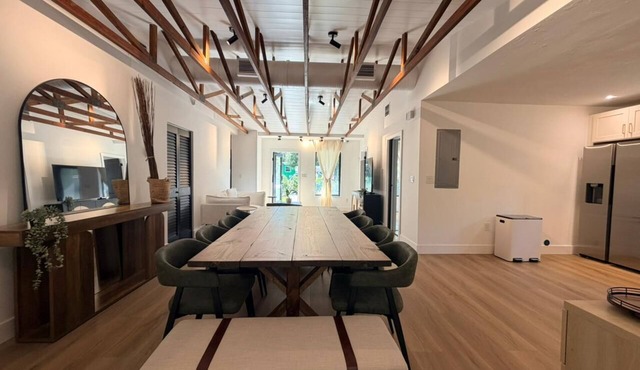 Modern Rustic Miami Retreat | Tree-Shaded Backyard & Fire Pit | Near Wynwood