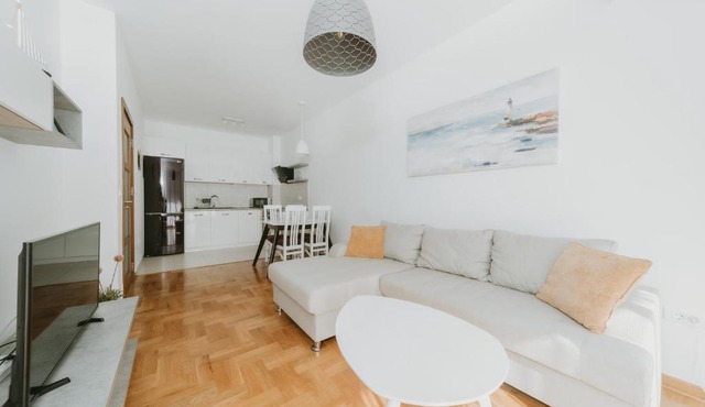Modern Spacious Mediterranean Fully Equipped 1BR Apartment in Budva, Free Parking