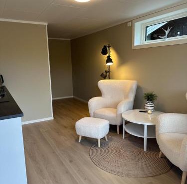 Modern studio apartment with wood-fired sauna