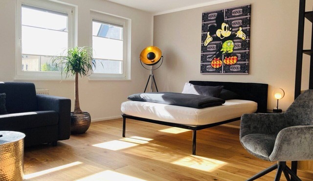 Modern studio apartment (110 sqm) with balcony and four bedrooms