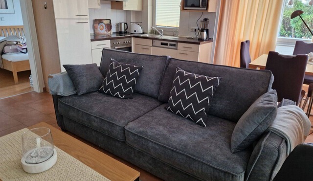 Modern vacation apartment Seestern 31 in Großenbrode. Exclusive vacation oasis with sauna & bathtub. Sunny terrace for relaxed vacation moments. Storage room for bicycles & seasonal beach chair included
