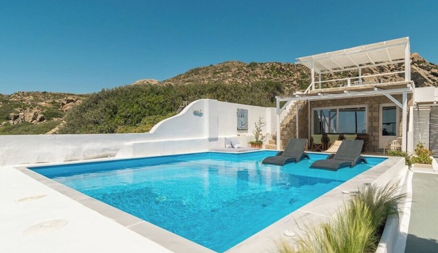 Modern villa with a stunning sea view and a swimming pool