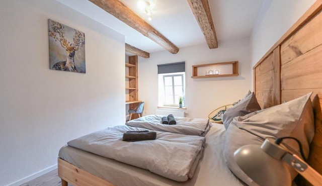 Moderne und gemütliche Maisonette-Ferienwohnung mit Terrasse und WALLBOX im FarmHouse Eckartsberg bei Zittau