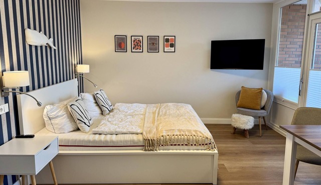 Modernes App. mit Balkon, Meerblick, Pkw-stellplatz, Wlan. Haustiere Erlaubt