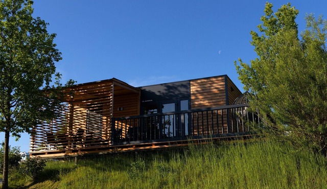 Modernes Mobile Home im Vital Camp Bayerbach
