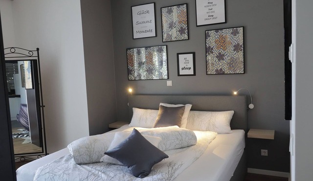 Modernized studio with balcony and spacious bathroom with walk-in shower