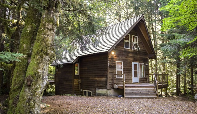 Mountain cabin with private hot tub, deck, fireplace & seasonal pool access
