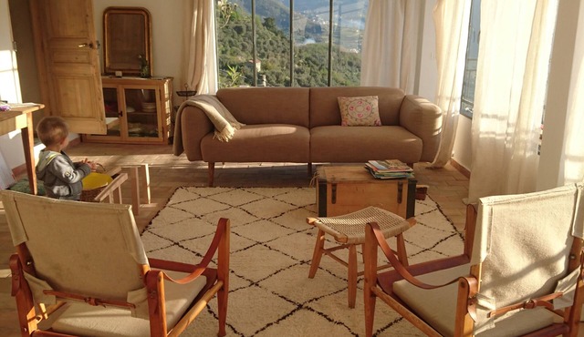 Mountains and sea - rustic, modern stone house with panoramic views
