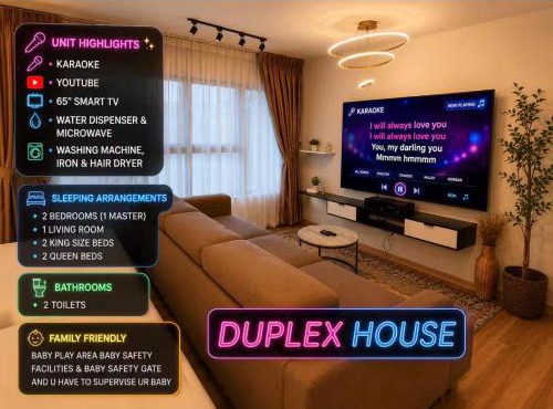 N2 Big TV Karaoke kids play Room duplex unit 8 pax