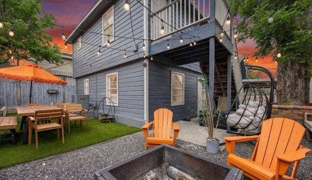 Nebula Ranch · Fire Pit · King Bed · Mural Yard · Houston Heights