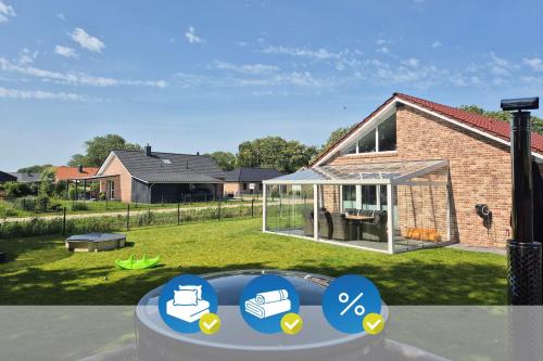 Neues Ferienhaus mit riesem Garten und Sauna und Pool