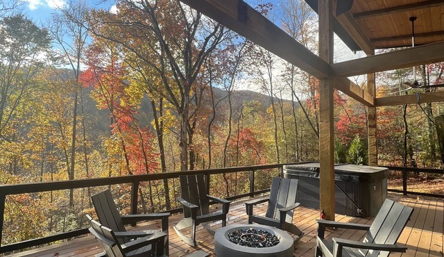 NEW! CAPER Treehouse: modern cabin-HOT TUB VIEWS!
