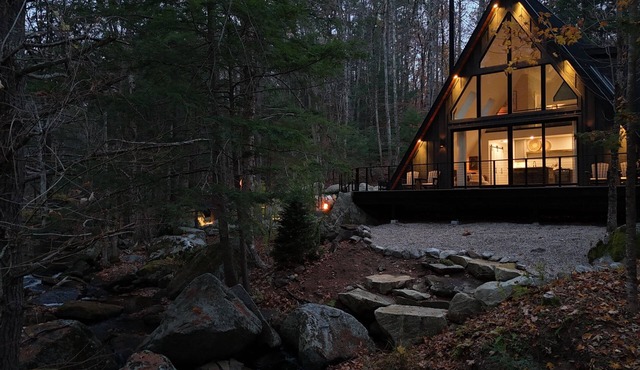New Luxury A-frame Retreat in Lake Winnipesaukee with Sauna