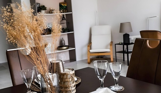 New Modern Apartment with WiFi, Balcony and Box Spring Bed
