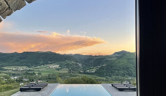 Newly built authentic stone house with infinity pool