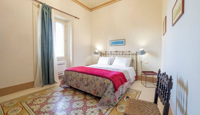Noble palace with a sky view in the mountains, near the historic center of Erice